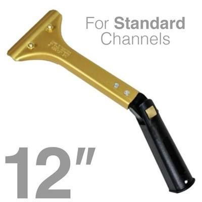 J.Racenstein Ledger Handle 12in Swivel, gold-colored ledger handle with swivel mechanism and black grip for industrial and commercial use.